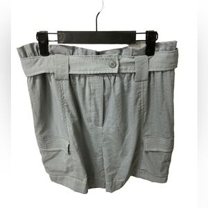 Anthropologie Moon River Women Blue Belted Shorts High Rise Pockets M R2